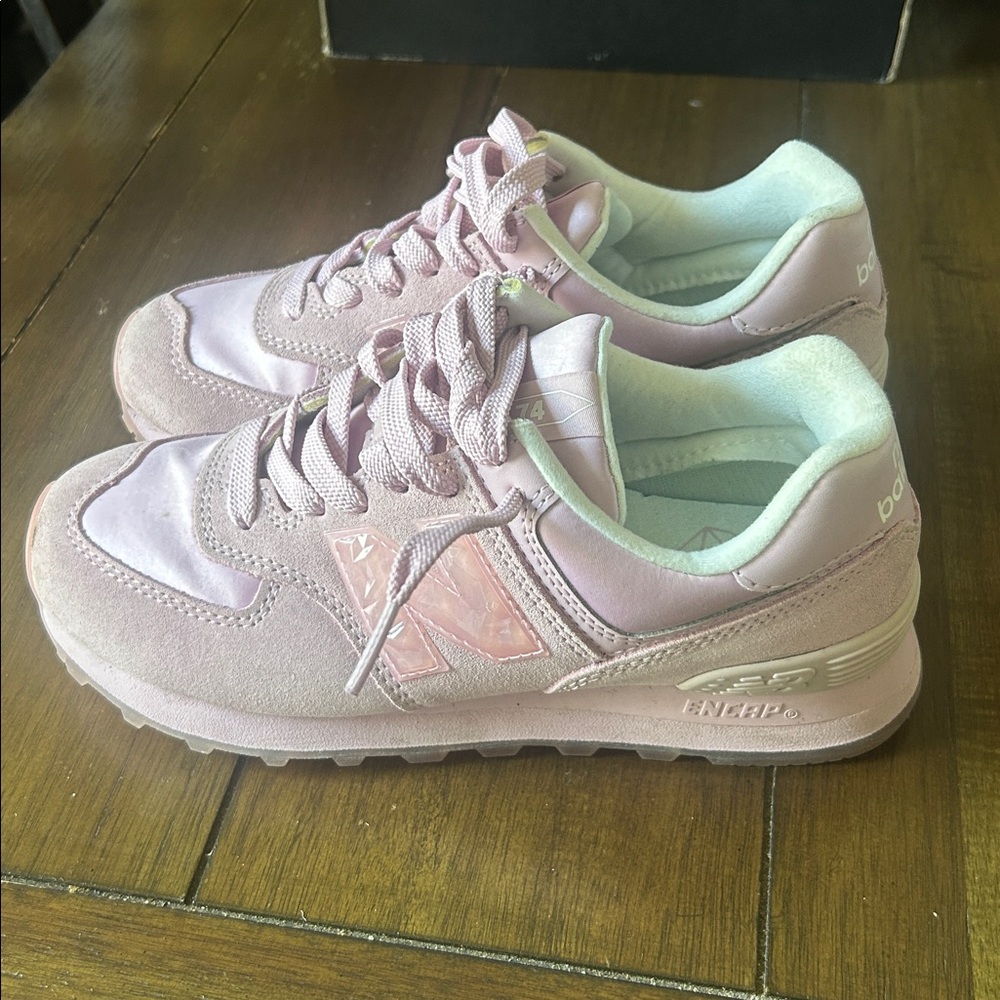 New Balance 574 Pink "Rose Quartz love" colorway with ENCAP midsole size 6.5 - Picture 5 of 10